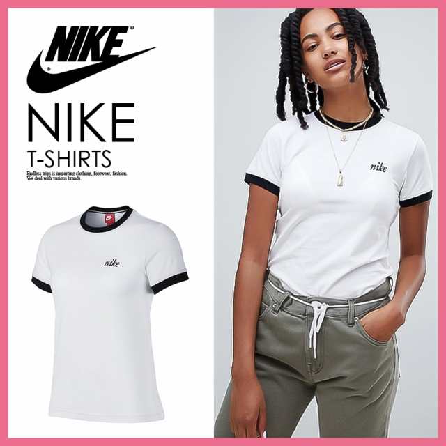 日本未入荷! NIKE(ナイキ) WOMENS RINGER T-SHIRT リンガー Tシャツ 半袖 レディース Tシャツ ホワイト 885589  100｜au PAY マーケット