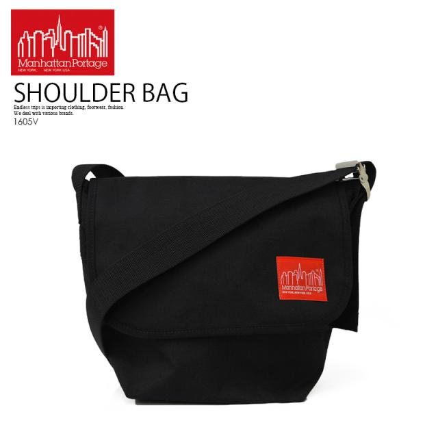 Manhattan Portage (マンハッタン ポーテージ) Vintage Messenger (ビンテージ メッセンジャー) BLACK OS (38*30*21) ブラック 1605V BK