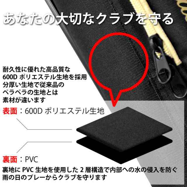 ゴルフバッグ セルフスタンド式 クラブケース スタンド10本収納
