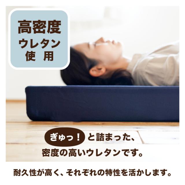 マットレス シングル 三つ折り 高反発 低反発 リバーシブル 日本製 厚さ10センチ ネイビー ホワイト ウレタン 送料無料《MSハイブリッドS》_4