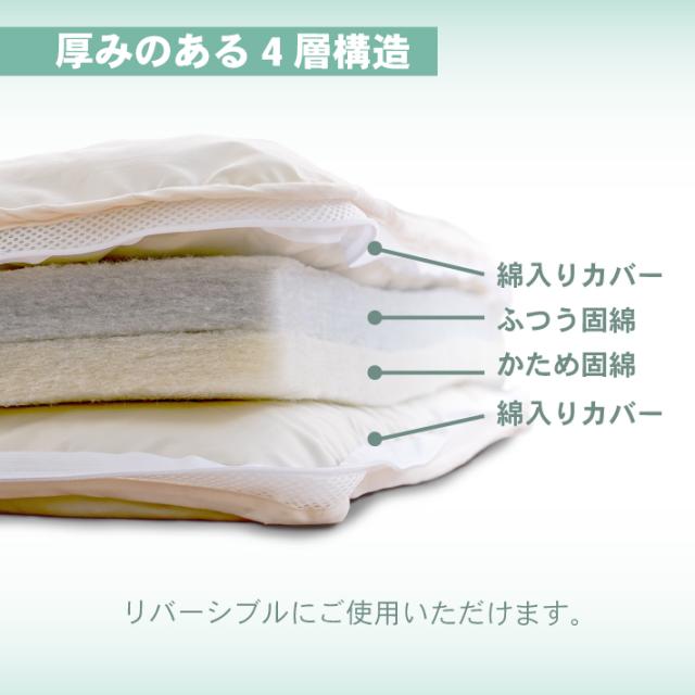 敷き布団 シングル カバーが洗える 洗濯 日本製 防ダニ 抗菌 防臭 着脱式 4層構造 ボリューム シングル敷き布団 厚さ10センチ 国産 寝具 ウエルタイム_5