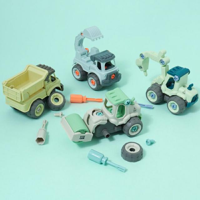 F.O. TOYBOX DIY TOY CARS 2 はたらくくるま 車のおもちゃ 組み立てDIY 重機 掘削機 ローラーカー 乗り物 ネジ遊び 組み立て 女の子 男の子 DIY 工具 ドライバー 誕生日 プレゼント ごっこ遊び 知育玩具 キッズ おもちゃ 知育 エフオー FO のりもの