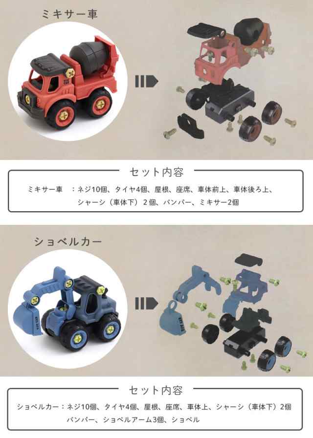 おもちゃ ミニカー 車 働く車 工事車両 組み立て DIY TOY CARS 4点セット 子供 玩具 ショベルカー クレーン車 ミキサー車  ブルドーザー プレゼント ギフト 誕生日 クリスマス キッズ ジュニア 男の子 女の子 エフオー F.O 4歳 5歳 6歳の通販はau PAY  マーケット -