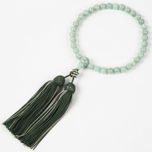 【送料無料】【京の名工喜芳】【ビルマ産本翡翠】【逸品】【女性用】【数珠】【念珠】の通販は