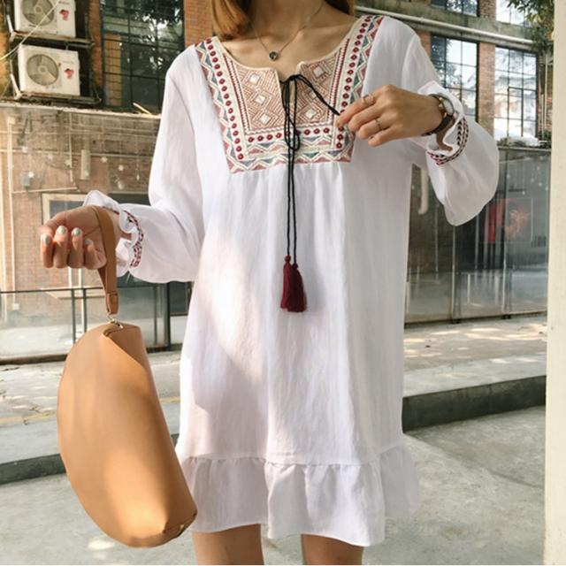 フレアワンピース エスニック柄 ワンピース ボヘミアン風 ワンピース ミニワンピース フェミニン レディースの通販はau Pay マーケット 吉成商店