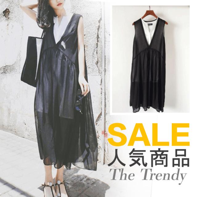 フェイクレイヤード風 ワンピース マキシ丈 ロング丈 セットアップ風 ワンピース レディースの通販はau Pay マーケット 吉成商店