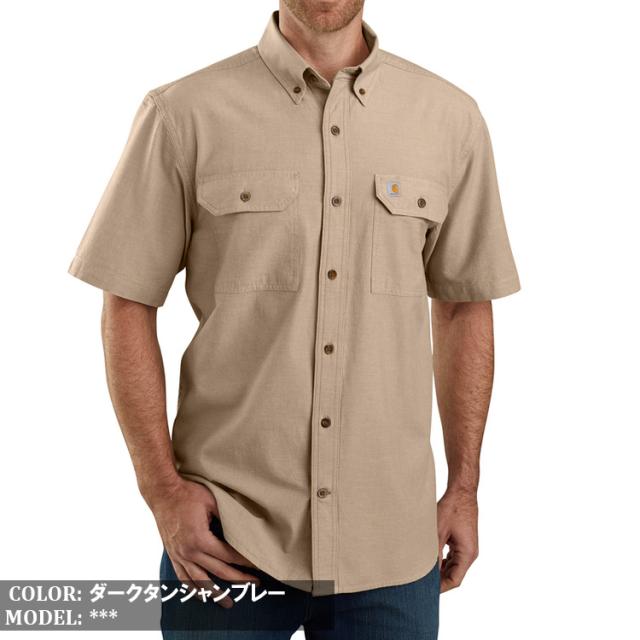 Carhartt カーハート シャンブレーシャツ 半袖 ルーズフィット Fort Loose SS Shirt USAモデル メンズ トップス 大きいサイズ [104369]_2