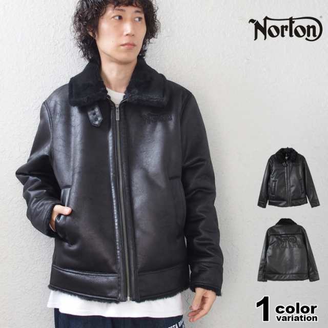 NORTON ノートン PU ライン フェイクムートン ジャケット レザージャケット メンズ 大きいサイズ [243N1703B]