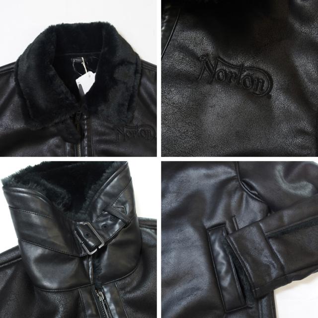 NORTON ノートン PU ライン フェイクムートン ジャケット レザー