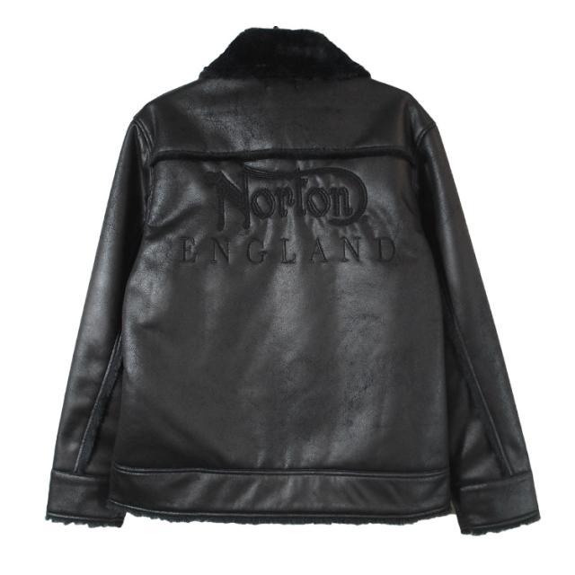 NORTON ノートン PU ライン フェイクムートン ジャケット レザー