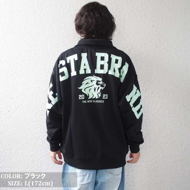 ネスタブランド トレーナー ハーフジップ スウェット NESTA BRAND 裏毛 跨ぎ ロゴ ハーフジップ プルオーバー(nesta brand トップス ネスタ 243NB1304B) の通販は