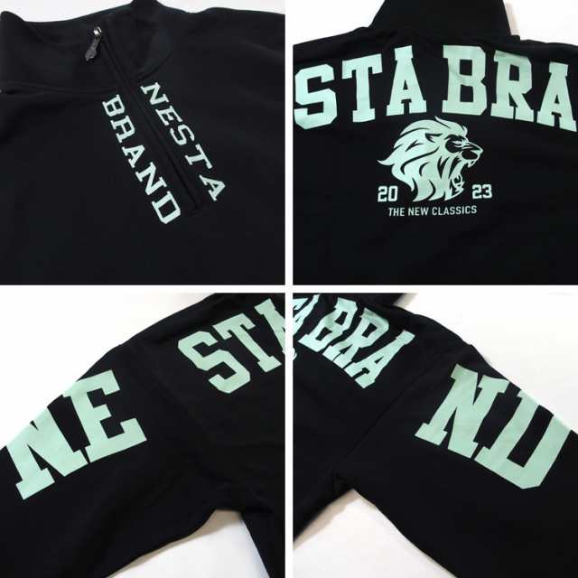 ネスタブランド トレーナー ハーフジップ スウェット NESTA BRAND 裏毛 跨ぎ ロゴ ハーフジップ プルオーバー(nesta brand トップス ネスタ 243NB1304B) の通販は