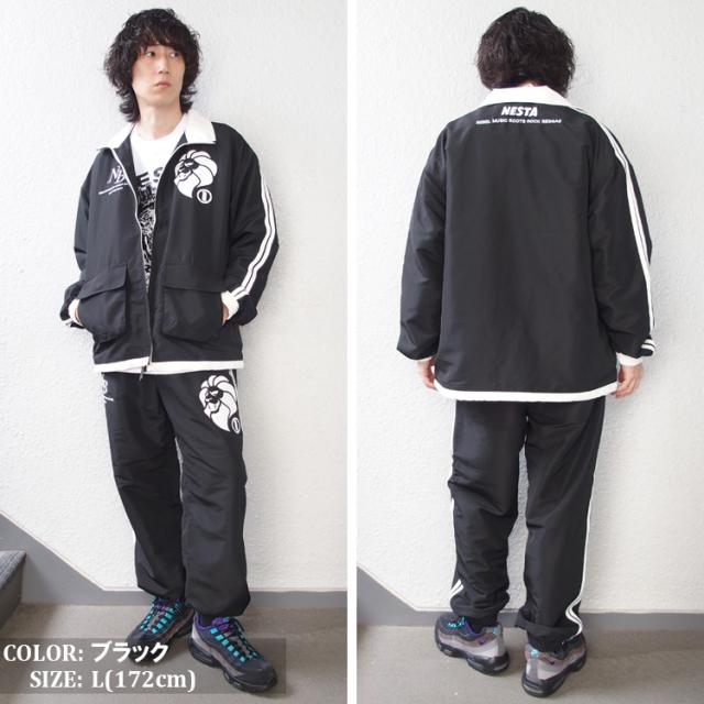 ネスタブランド セットアップ NESTA BRAND 撥水 ドロップショルダー スタンドジャケット＆ワイド イージーパンツ セットアップ(nesta brand ジャージネスタ 243NB16031803B)_1