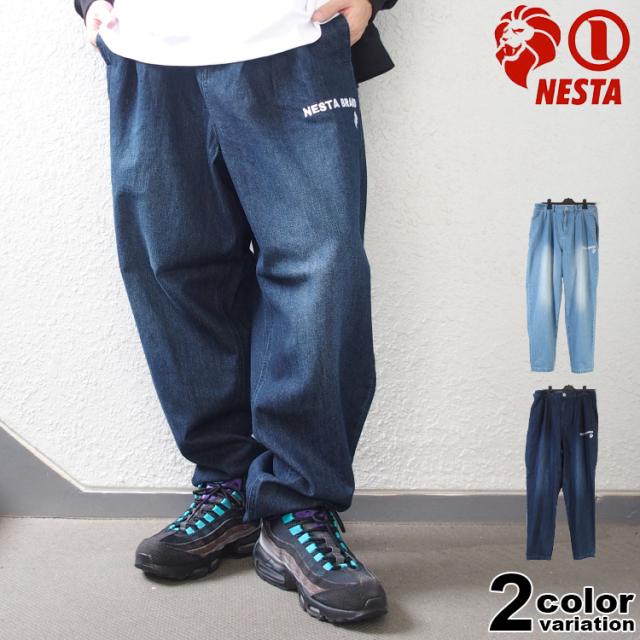 ネスタブランド デニムパンツ NESTA BRAND ライトオンス ワイド テーパード ジーンズ メンズ 大きいサイズ ボトムス [243NB1802B]