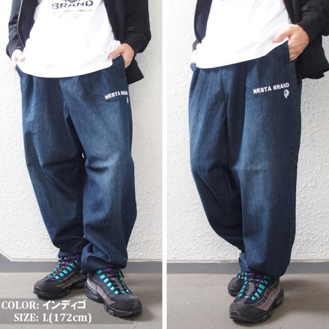 ネスタブランド デニムパンツ NESTA BRAND ライトオンス ワイド テーパード ジーンズ メンズ 大きいサイズ ボトムス [243NB1802B]_1