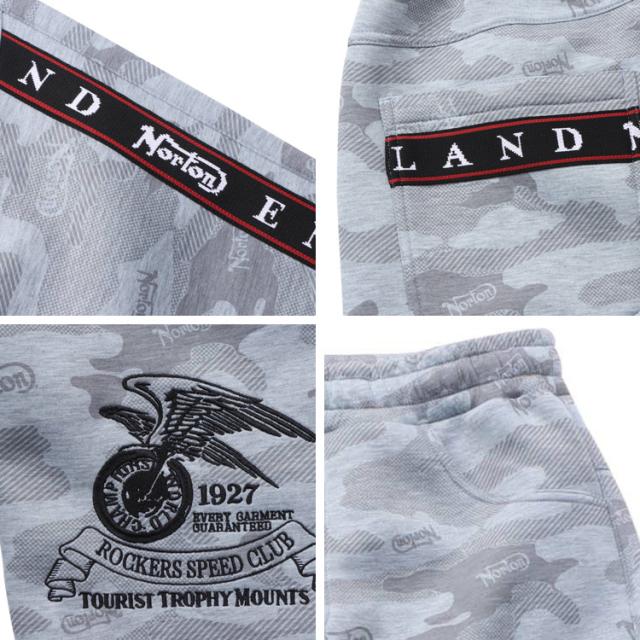 ノートン ショートパンツ NORTON カモ柄 ポンチ イージーショーツ ハーフパンツ メンズ グレー[252N1925B] ノートン ショートパンツ NORTON カモ柄 ポンチ イージーショーツ