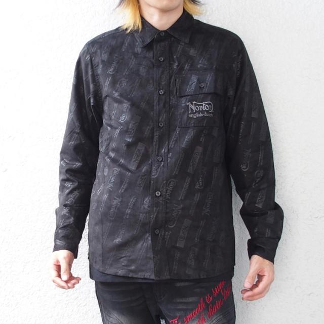 ノートン ワークシャツ 長袖 NORTON 撥水 ポリスウェード ワークシャツ 総柄 アメカジ 大きいサイズ メンズ M L XL 2XL 刺繍 袖 ロゴ [253N1501B]_2