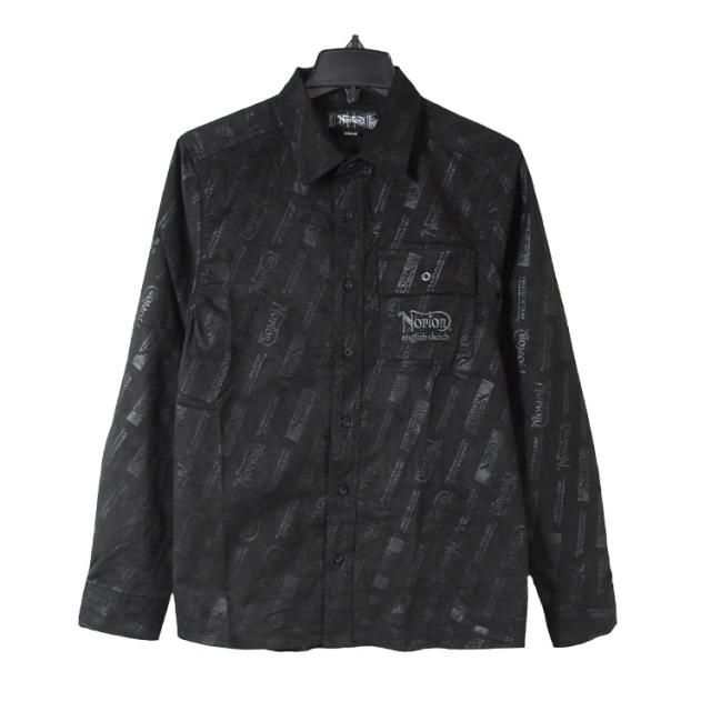 ノートン ワークシャツ 長袖 NORTON 撥水 ポリスウェード ワークシャツ 総柄 アメカジ 大きいサイズ メンズ M L XL 2XL 刺繍 袖 ロゴ [253N1501B]_7