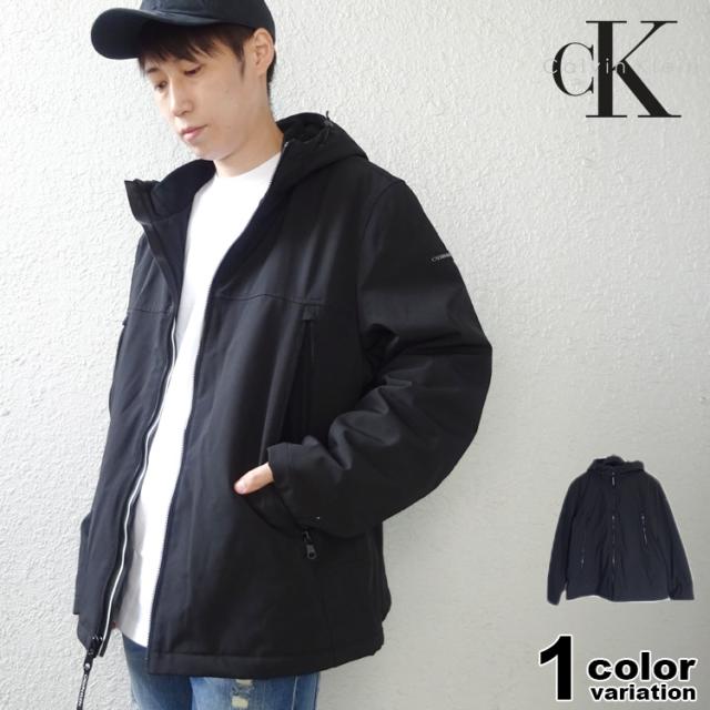 カルバンクライン 中綿ジャケット   Faux-Sherpa-Lined Soft-Shell Hooded Jacket USモデル ジャケット 裏ボア アウター 大きいサイズ メンズ CM105270