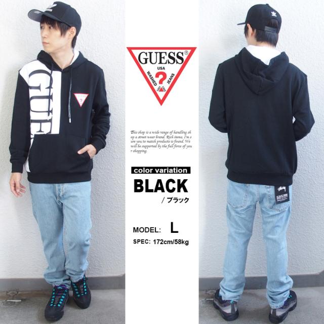 Guess パーカー Guess ゲス パーカー プルオーバー 定番 バイカラー トライアングルロゴ スウェット 裏毛 アメカジ メンズ レディーの通販はau Pay マーケット Hiphop Dope