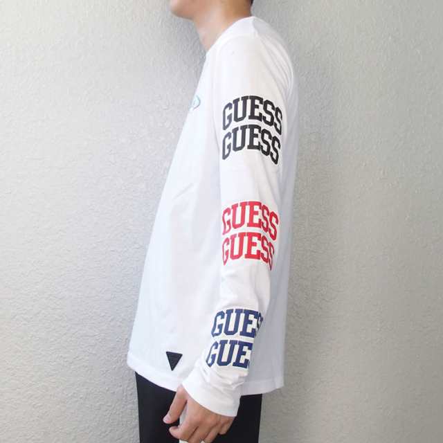 guess ロンt】 GUESS ゲス ロンT 袖ロゴ Tシャツ 長袖 ロングスリーブ