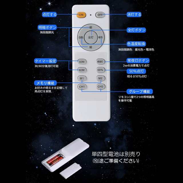 LEDシーリングライト 4.5畳 24W 2400ルーメン 連続調光調色機能