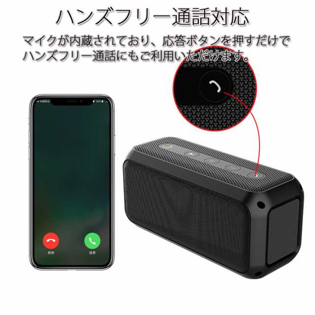 ワイヤレススピーカー Bluetooth5.0 ブルートゥース ワイヤレス 20W 高