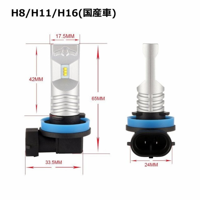 LEDフォグランプ H1 H3 H4 H7 H8/H11/H16(国産車)HB4 T20 S25 DC12-24V ソールCSP Y19チップ 16W/1600LM  6500K 2本の通販はau PAY マーケット - e-auto fun. au PAY マーケット店