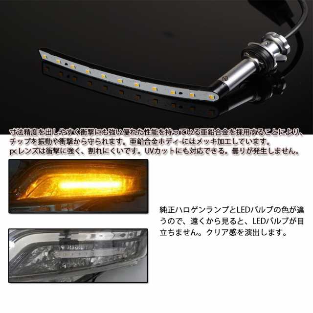 ヴェルファイア 20系 LED ポジションランプ シーケンシャルウインカー機能付き 流れるウインカー アンバー ホワイトの通販はau PAY  マーケット - e-auto fun. au PAY マーケット店