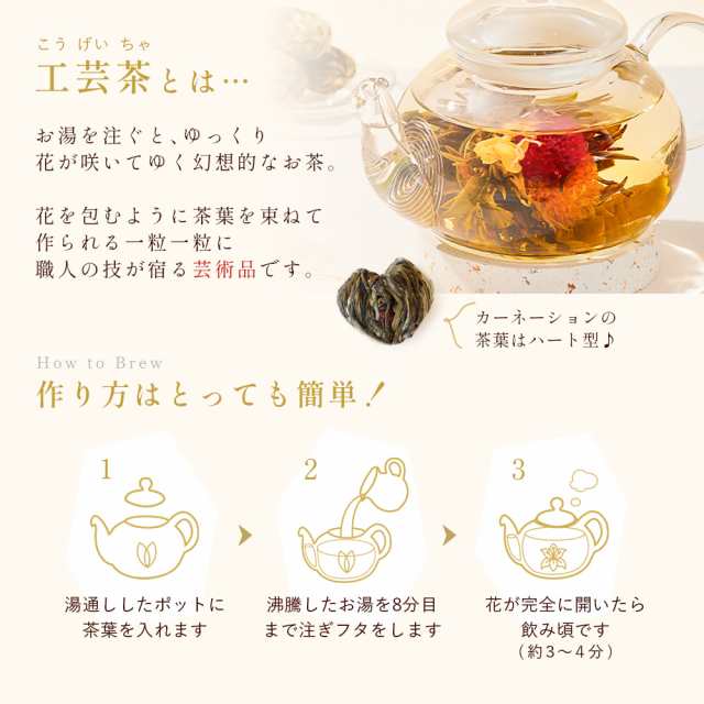 プレゼント カーネーション 花咲く10種類のお茶とティーポット 詰め合わせセット 優雅セット ギフト 人気 工芸茶 花茶 ティータイム  内祝の通販はau PAY マーケット - 中国茶専門店リムテー | au PAY マーケット－通販サイト