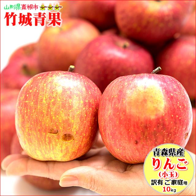 【出荷中】青森県産 訳あり りんご サンふじ(小玉) 10kg(ご家庭用/47〜60玉入り/生食可)※日時指定はメールで※