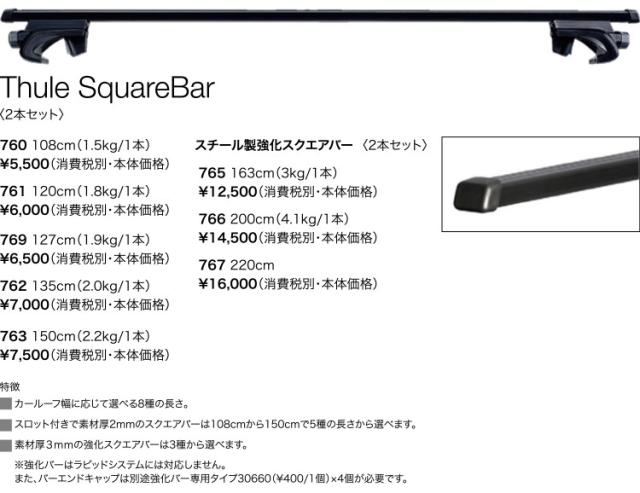 【送料無料】THULE スーリー kei　ケイ　HN#1S　H11/6〜　5ドア ルーフレール付車用　757+760　ベースキャリア スクエアバー