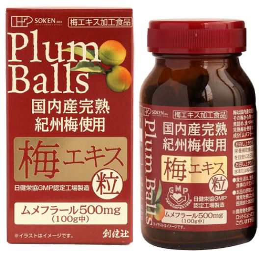 創健社 国内産 完熟紀州梅使用 梅エキス 粒 90g(約450粒) 4個セット【送料無料】紀州梅100%