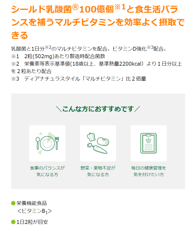 アサヒ ディアナチュラスタイル 乳酸菌×マルチビタミン 120粒(60日分) 12個セット【送料無料】【栄養機能食品】_1