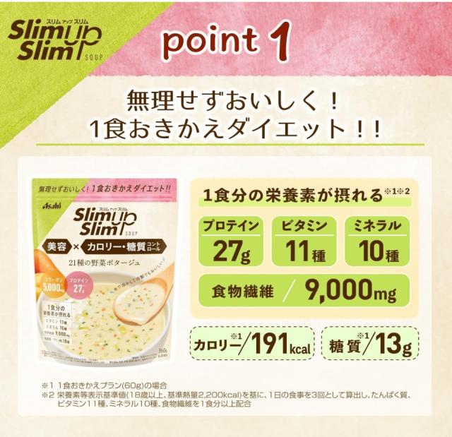 アサヒ スリムアップスリム 野菜ポタージュ＆コーンスープ 360g×各2個づつ（計4個）【送料無料】_2