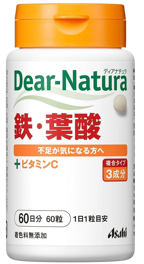 アサヒ ディアナチュラ 鉄・葉酸 60粒(60日分) 12個セット【送料無料】【栄養機能食品/葉酸】