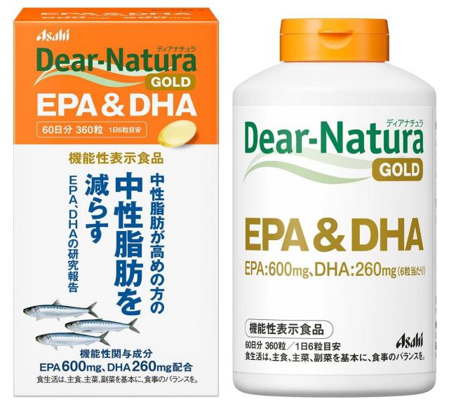 アサヒ ディアナチュラゴールド EPA＆DHA 360粒(60日分) 6個セット【送料無料】【機能性表示食品】