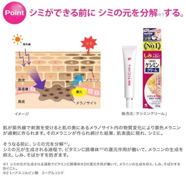 【飲み薬部外品】小林製薬 ケシミンクリーム 30g 5個仕かける【貨物輸送無料/ネコポス送りとどける】