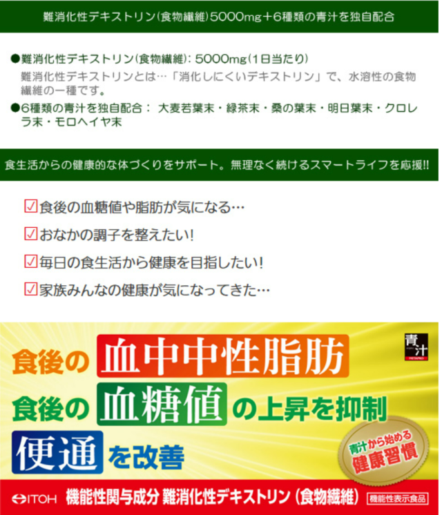 井藤漢方 難消化性デキストリン メタプロ青汁 30袋 10個セット【送料無料】【機能性表示食品】_2