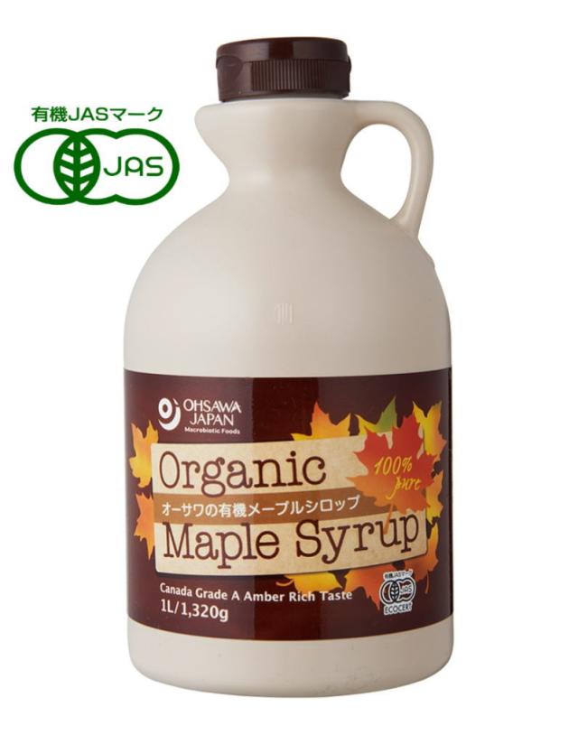 オーサワの有機メープルシロップ アンバー（リッチテイスト）1L(1320g) 4個セット【送料無料】【有機JAS認定品】