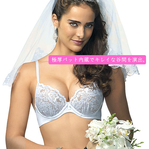 PUSH UPブラジャー レディースブラジャー リラックスブラ 通気性　ブラジルランジェリー レディース 下着 3/4カップブラジャー ワイヤー入り 極厚パット レース リボン 純白 ブラック ホワイト 69003の通販は 5,225円