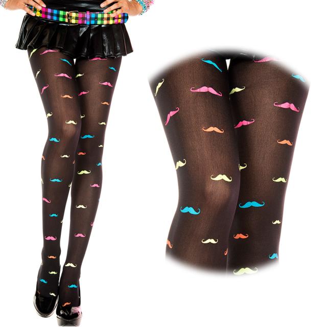 Ml パンティストッキング ネオンレインボー 可愛いくちひげ柄のパンティストッキング の通販はau Pay マーケット Amigo