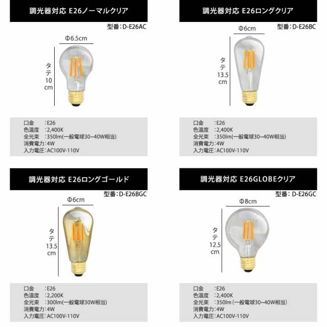 2個セット 調光器対応 Led電球 E26 エジソンバルブ Led 口金e26 エジソン電球 おしゃれ電球 裸電球 エジソンランプ 電球色 送料無の通販はau Pay マーケット Life Is