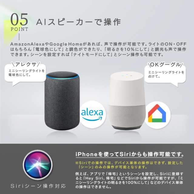 2個セット】エジソンスマート ミニシーリングライト Wi-Fi スマート