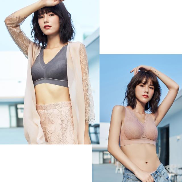 ナイトブラ レース シームレス ブラ ノンワイヤー カップ付き