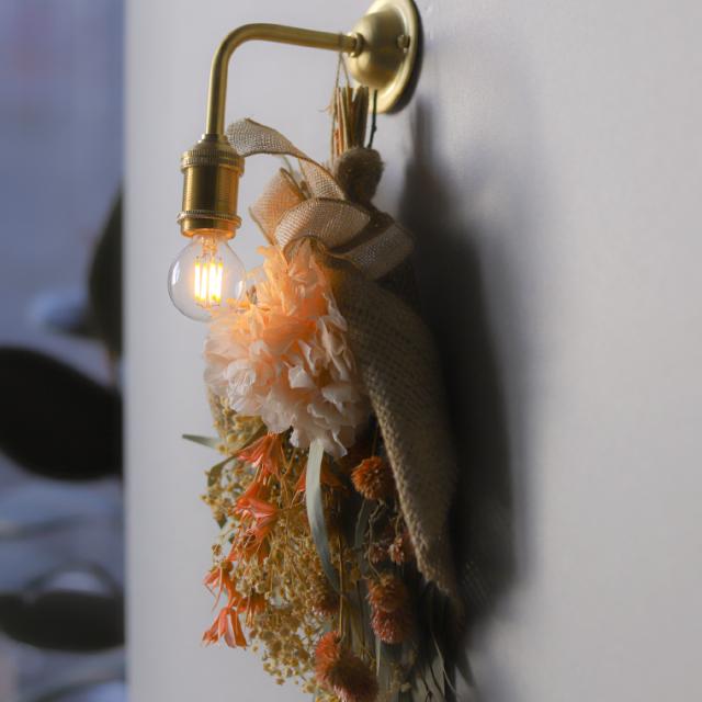 E17 ポルカ シンプル ブラス ブラケットライト 挟み込みシェード