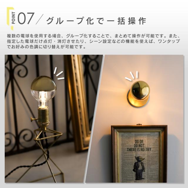 単品】エジソンバルブLEDスマート DUO E26/E17 ハーフミラー ゴールド