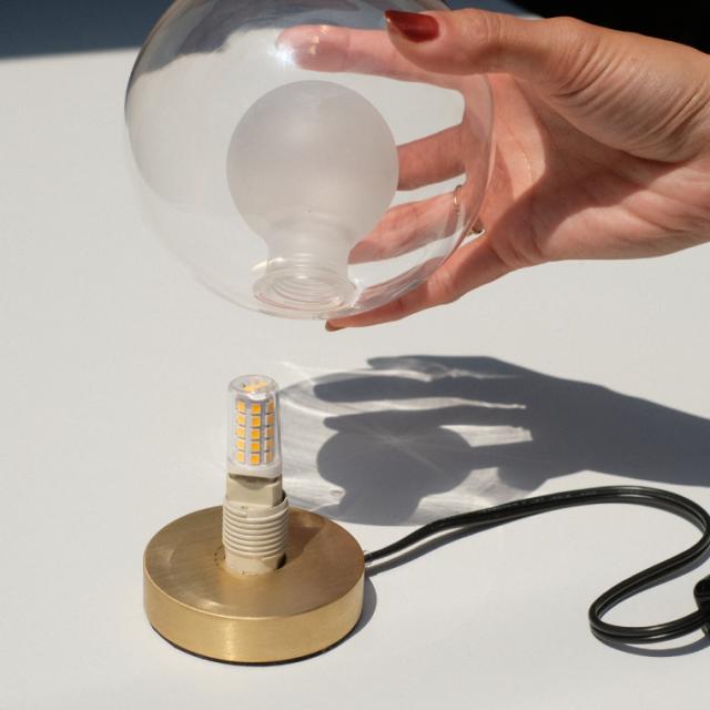 Ballm dome lamp / バルムドームランプ テーブルランプ 卓上ライト ガラス 乳白色 間接照明 LED 口金G9 間接照明 ナイトライト ボールライト 形 インテリア照明 おしゃれ コンセント式 授乳ライト 常夜灯 北欧 日本製_4