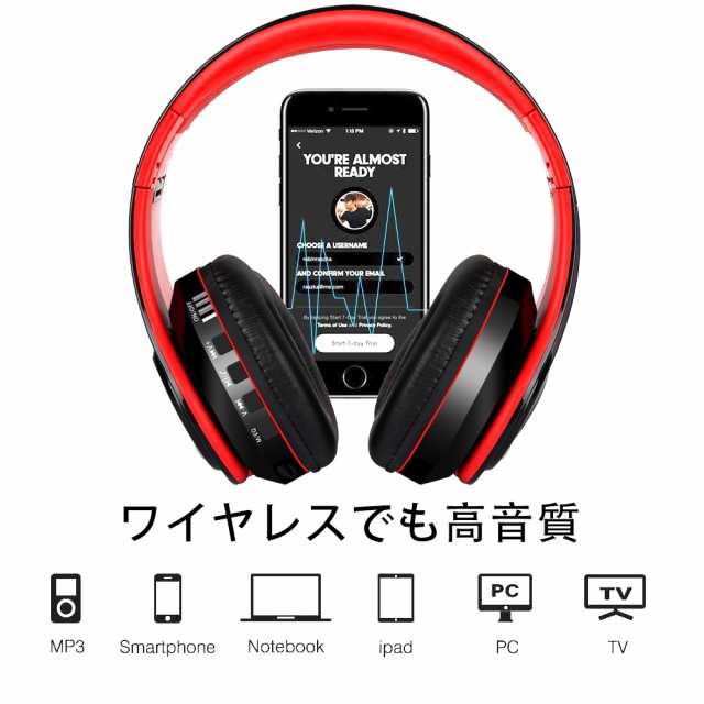 イヤホン Bluetooth ヘッドホン 密閉型 マイク ワイヤレスヘッドフォン 折りたたみ式 ケーブル着脱式有線無線両用 高音質 音楽再生8時間 の通販はau Pay マーケット アロバスshop