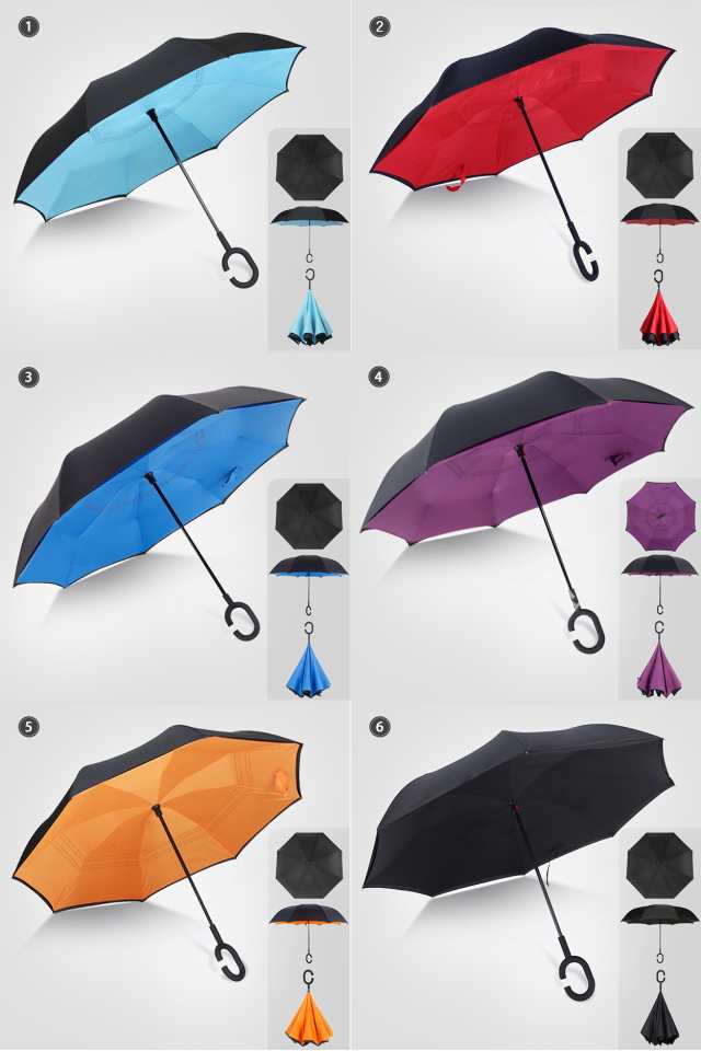 逆さ傘 反対傘 傘 雨傘 逆折式 さかさま傘 雨具 柄物 無地 の通販はau Pay マーケット アロバスshop